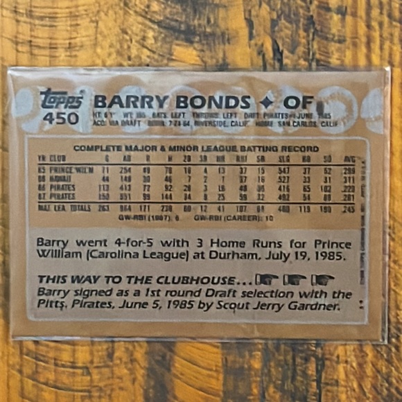 2 ULTRA RARE 1988 Topps Barry Bonds #450 baseball cards with multiple ERRORS - Picture 16 of 16